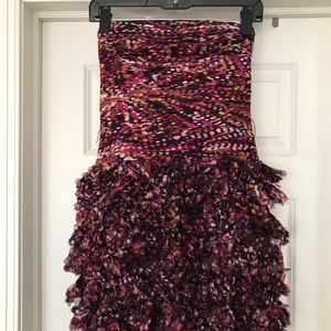 BCBG Fringed and Dotted Dress